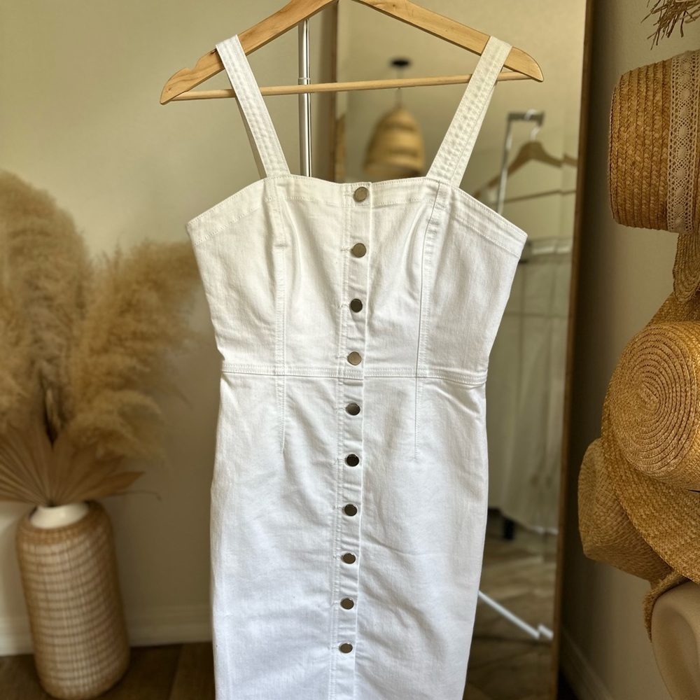 Denim White Button-Down Dress